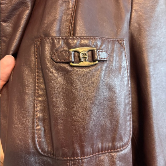 Vintage Genuine Leather Red Wine Women's Office Jacket Blazer -Size Medium/Large - Picture 14 of 14